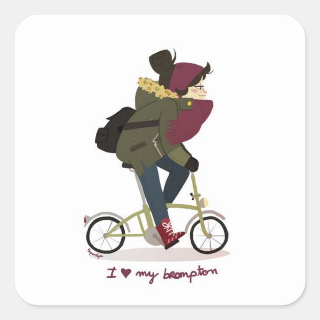Carré J'Aime Mon Sticker Brompton ! Aidez les enfants da (Devant)
