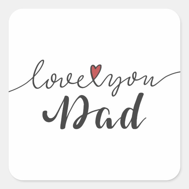 Carré J'aime papa Bonne Fête des pères | Sticker (Devant)