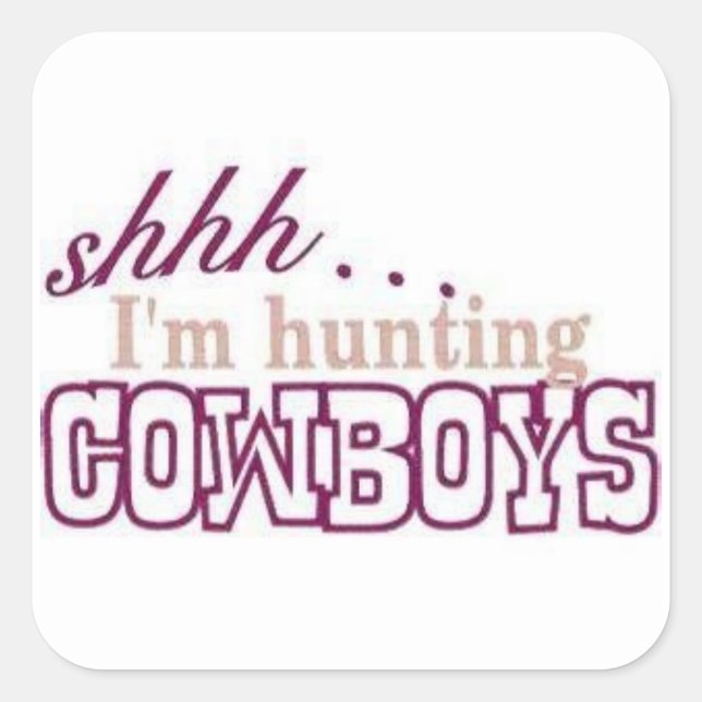 Carré Je chasse Sticker Cowboys (Devant)
