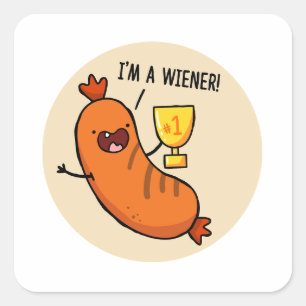 Carré Je suis un Sticker pour chien d'équipage Wiener