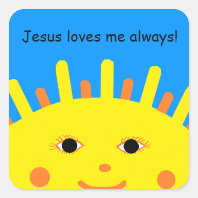 Carré Jésus M'Aime Toujours Sticker (Devant)