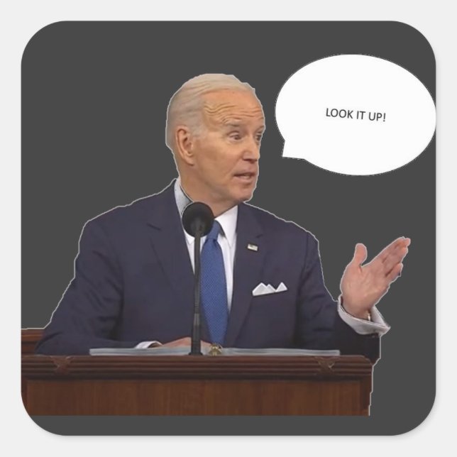 Carré Joe Biden 2023 Regardez-le haut Sticker (Devant)