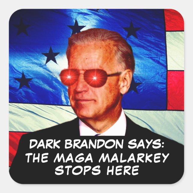 Carré Joe Biden comme Sticker Dark Brandon (Devant)
