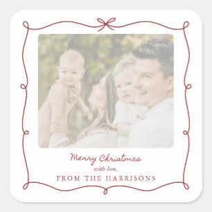 Carré Jory Christmas Red Frame Family Photo Sticker