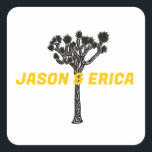 Carré Joshua Tree Wedding Custom Sticker<br><div class="desc">Add a personalized touch to your Joshua Tree wedding with these custom wedding stickers. These stickers are perfect for DIY projects such as adding them to your wedding favors, invitations, or decorations. They are personalized with the newlyweds' names and feature a beautiful Joshua Tree design. These stickers are a great...</div>