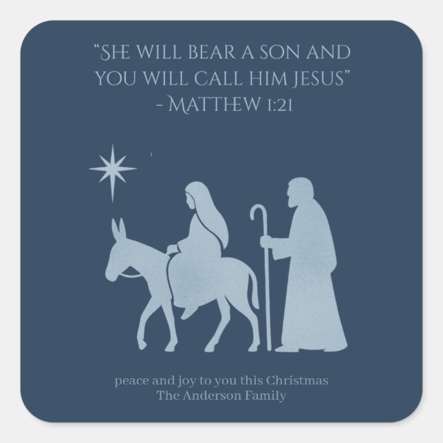 Carré Journey to Bethlehem Sticker – Mary and Joseph  (Devant)