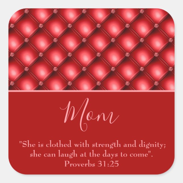 Carré Jovely Mom Red Sticker (Devant)