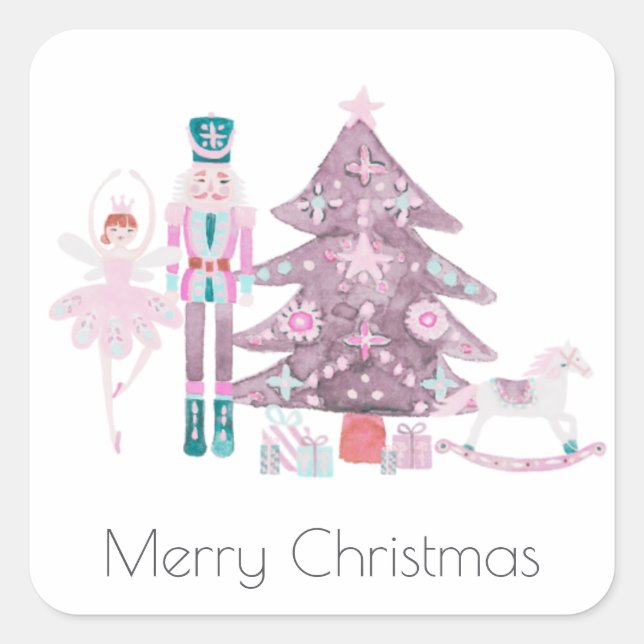 Carré Joy Sticker de Noël avec personnages Nutcracker (Devant)