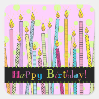 Carré Joyeux anniversaire avec Candles Galore! Sticker c