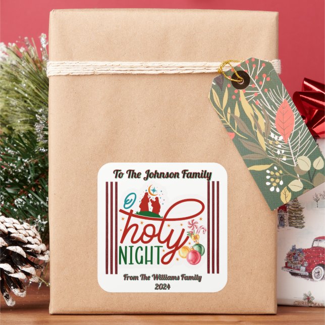 Carré Joyful Christmas Sticker for Holy Night (vacances)