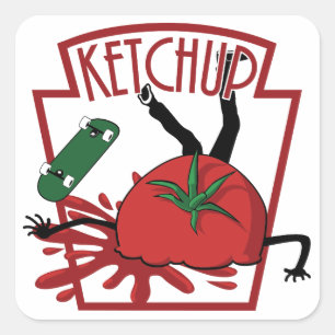 Carré KETCHUP. Funny sticker