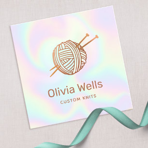 Carré Knitters Tricot Crochet Carte de visite de balle