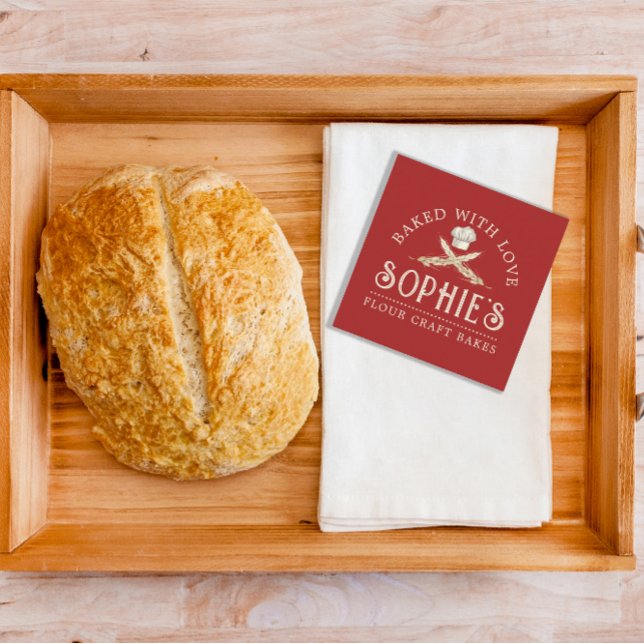 Carré Le Carte de visite rouge de l'Élégant Baker (Créateur téléchargé)