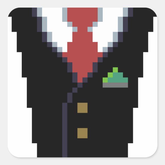 Carré Le donateur d'entreprise | Sticker Pixel Art Suit (Devant)