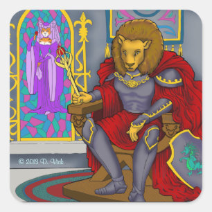 Carré Le Roi Sticker de lion