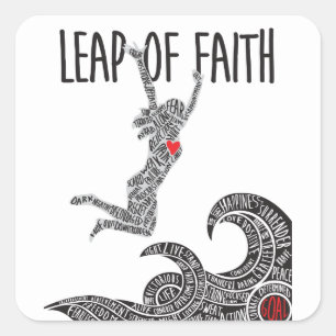 Carré Leap of Faith Sticker Femme Jumping Leaping