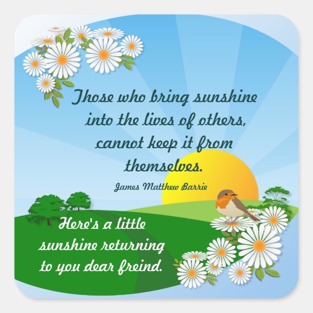 Carré Lever du soleil ~ Sticker d'amitié # 2 (Devant)