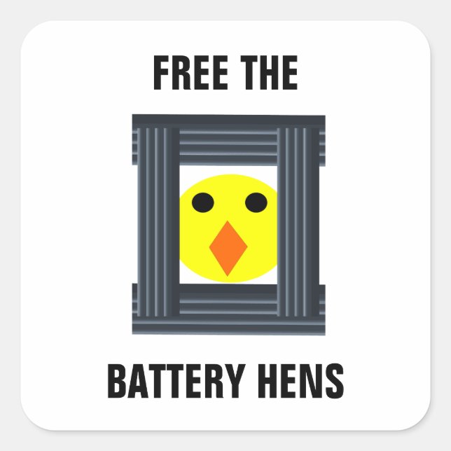 Carré Libérez Le Sticker Des Poules De La Batterie (Devant)