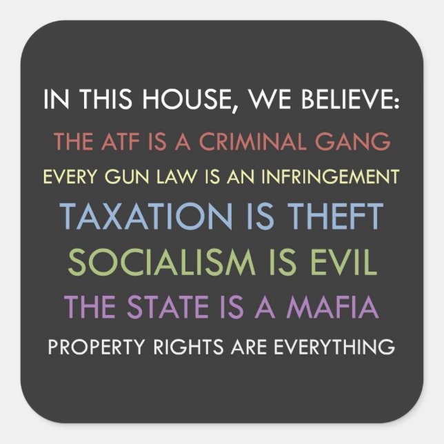 Carré Libertarien Nous Croyons Sticker (Devant)