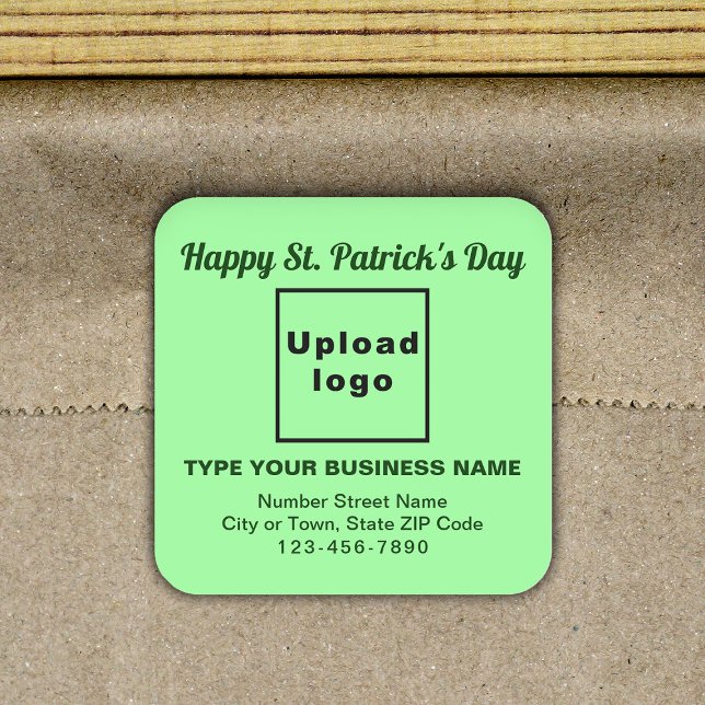 Carré Light Green Saint Patrick Business Square Sticker (Créateur téléchargé)