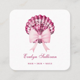 Carré Logo carte de visite de l'arc de coquillage rose