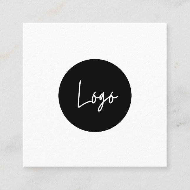 Carré Logo personnalisé simple carte de visite de code Q (Devant)