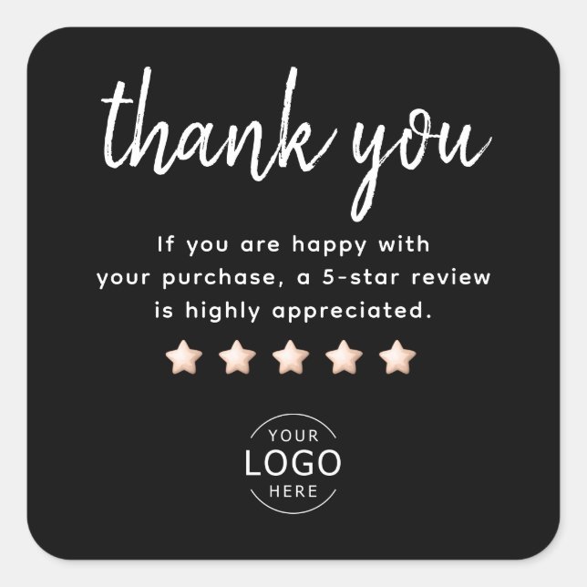 Carré Logo Sticker pour emballage pour petites entrepris (Devant)