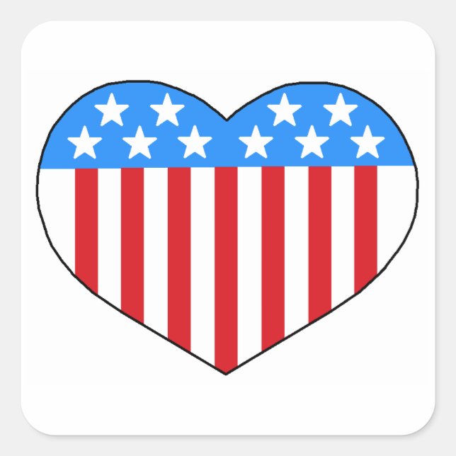 Carré Love American Style Sticker (Devant)