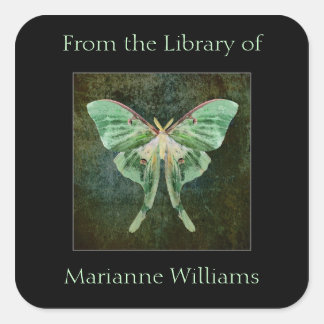 Carré Luna Moth Nom du livre Sticker de plaque