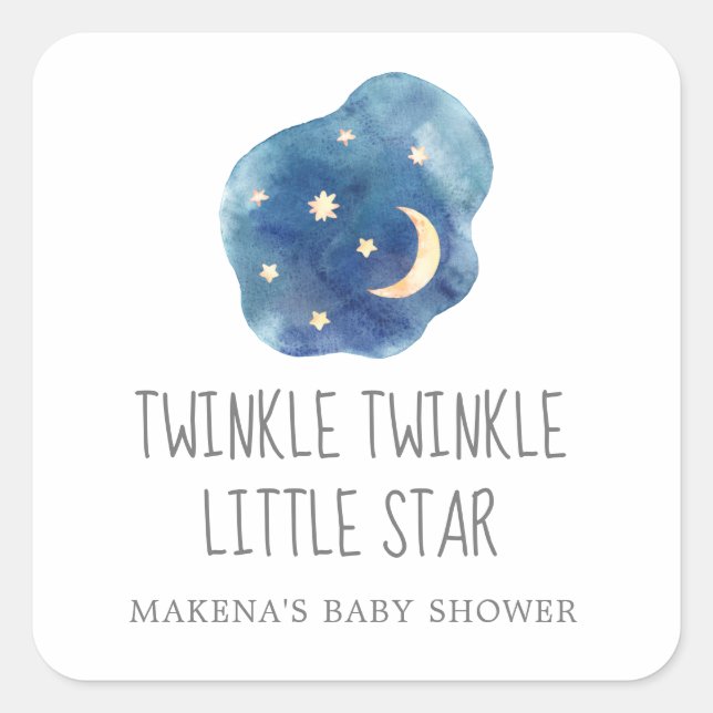 Carré Lune Twinkle Twinkle Little Star Favoriser Sticker (Devant)