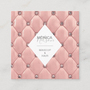 Carré luxueux tufted faux rose carte de visite or