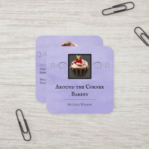 Carré Magasin de boulangerie Carte de visite violet