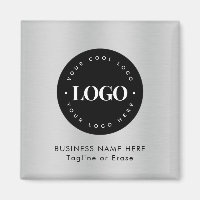 Carré Magnet Argent Noir Logo Entreprise Personnal