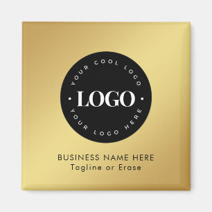 Carré Magnet Gold & Black Business Logo Personnali