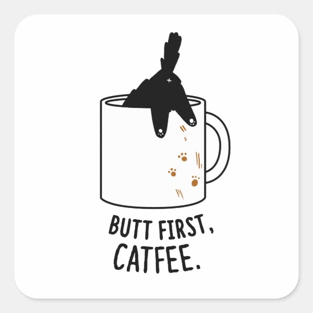 Carré Mais d'abord, Sticker pour chat (Devant)