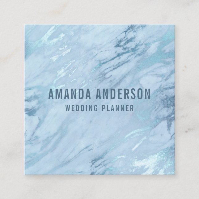 Carré Marbre bleu émeraude| Carte de visite (Devant)
