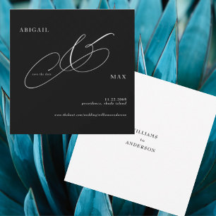 Carré Mariage B/W intemporel Enregistrer la date