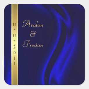 Carré Marquis Blue Silk Gold Enregistrer Le Sticker Date