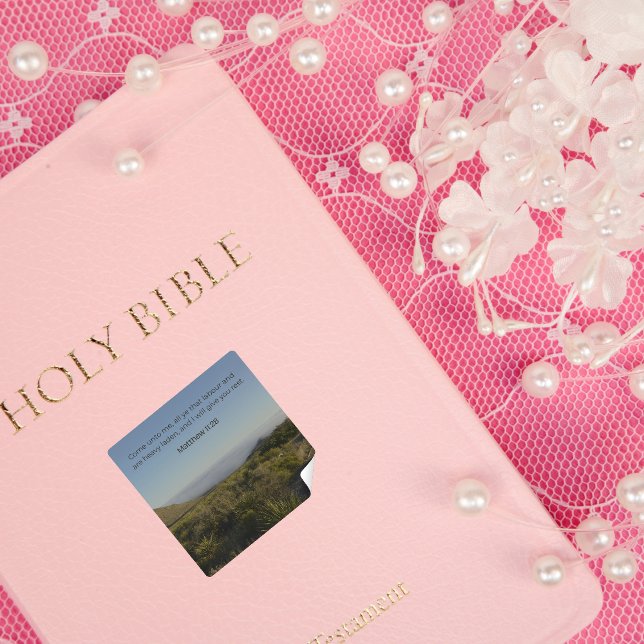 Carré Matthew 11:28 Sticker – Desert Faith Collection (Créateur téléchargé)