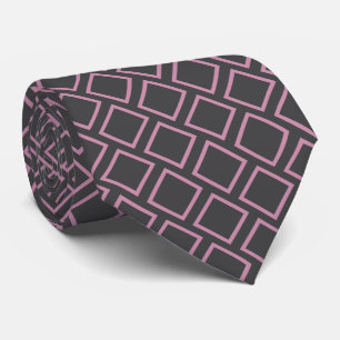 Carré Mauve Rose Rétro Sur Cravate Cou Gris Foncé