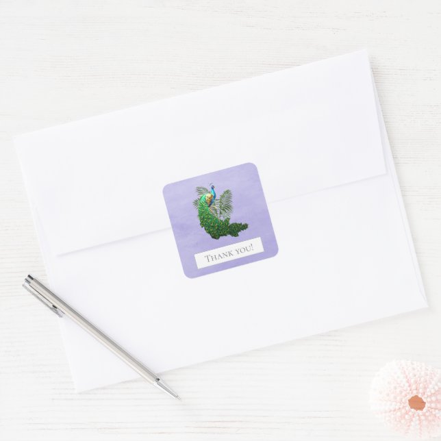 Carré Merci de Peacock | Sticker Lavender (Enveloppe)