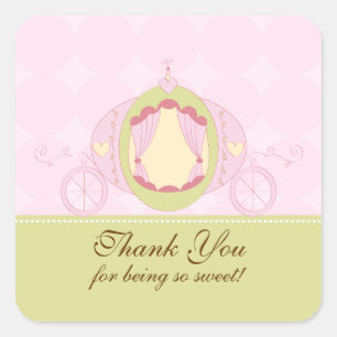 Carré Merci de princesse Birthday Square Sticker