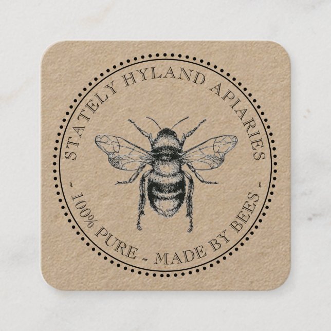 Carré Merci Nos produits Carte de visite apiculture (Devant)
