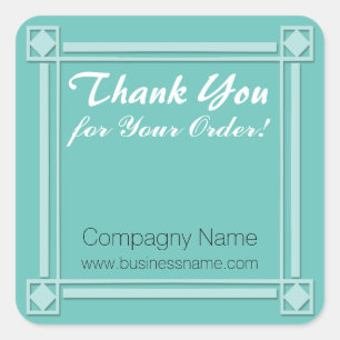 Carré Merci pour votre commande Corporate Aqua Sticker