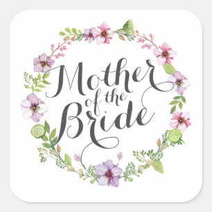 Carré Mère de la mariée Élégant Sticker Wreath