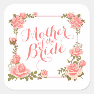 Carré Mère de la mariée Élégant Sticker Wreath