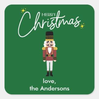 Carré Merry Christmas Nutcracker Personalize Sticker