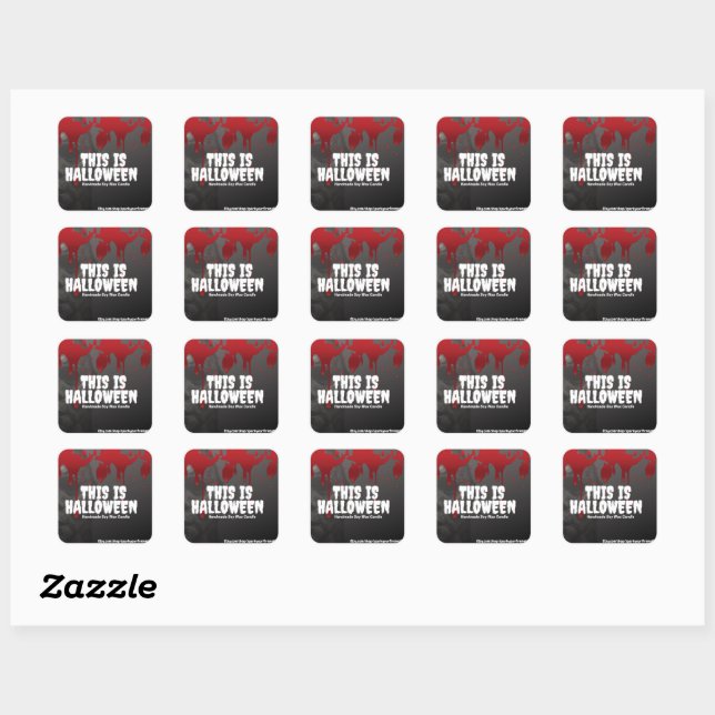 Carré Michael Myers halloween candle label / sticker (Feuille)