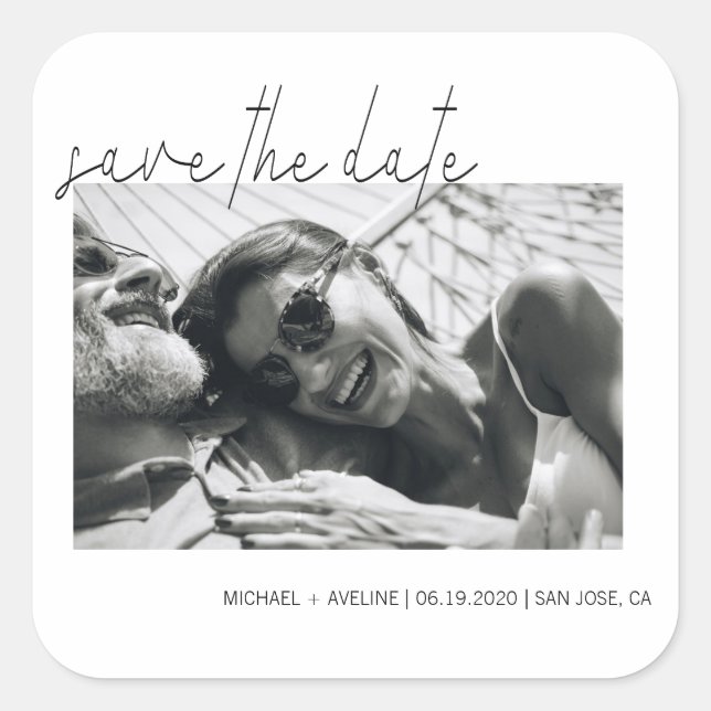 Carré Minimalisme Élégant ⎥ Photo Enregistrer Le Sticker (Devant)