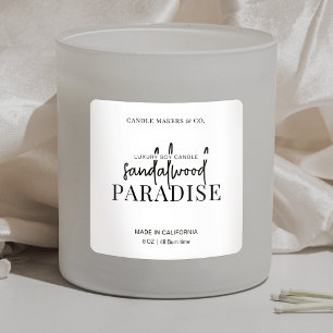 Carré minimaliste Étiquette Élégant noir blanc